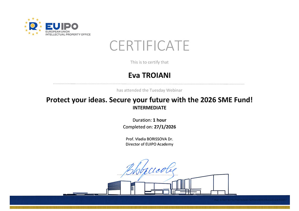 Certificate EUIPO Eva Troiani 2026-01-27
